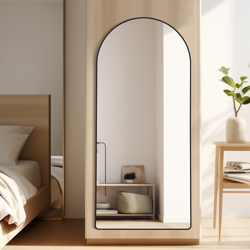 Miroir de plancher rectangulaire, Noir, 71 po x 32 po