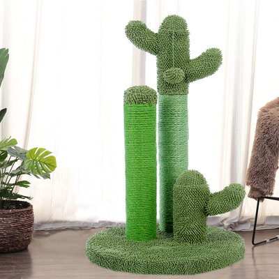 Brach Cat Scratching Post Cactus Series,Cat Cactus with 3 Scratching Post and Interactive Dangling Ball