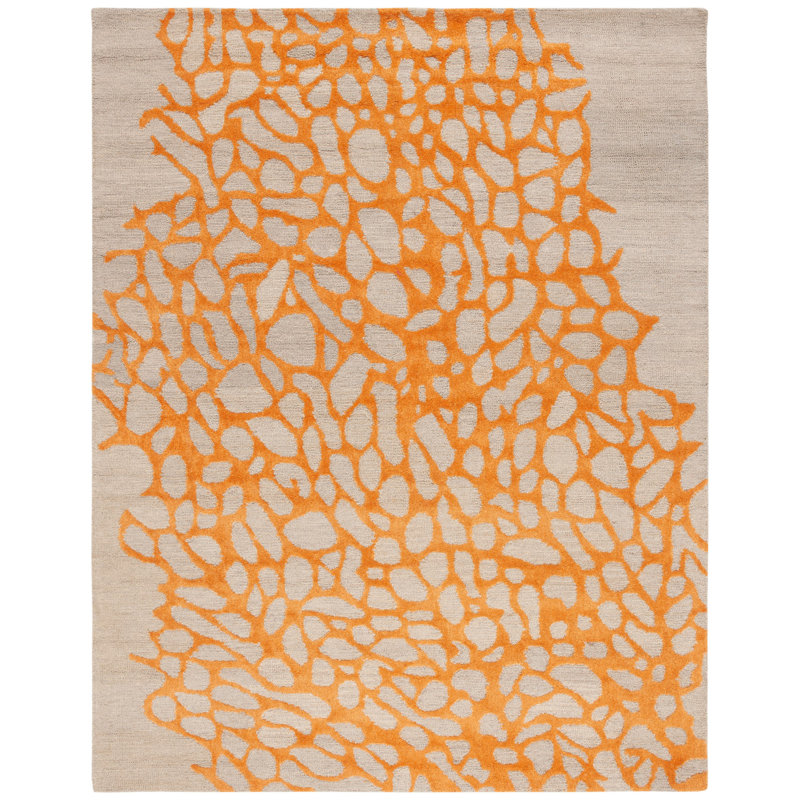 Rigsby Hand Hooked Wool, Viscose Abstract Rug, Rectangle 6' x 9'