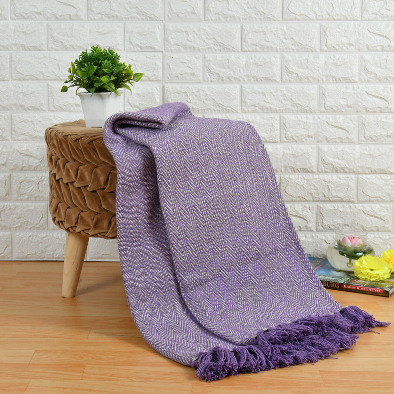 Mcmath Plain Weave / Muslin Throw Blanket, 127cm x 152cm, Teal Natural