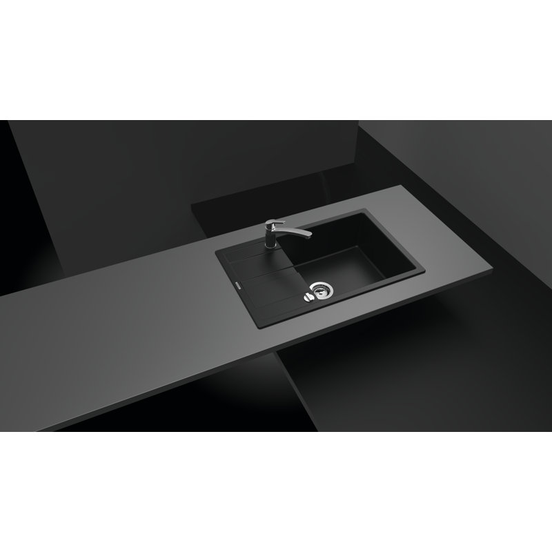 Schock Single Bowl Inset Kitchen Sink, Nero