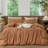 MooMee Striped Duvet Cover Set 100% Washed Cotton Linen Like Textured-115097791-105229476