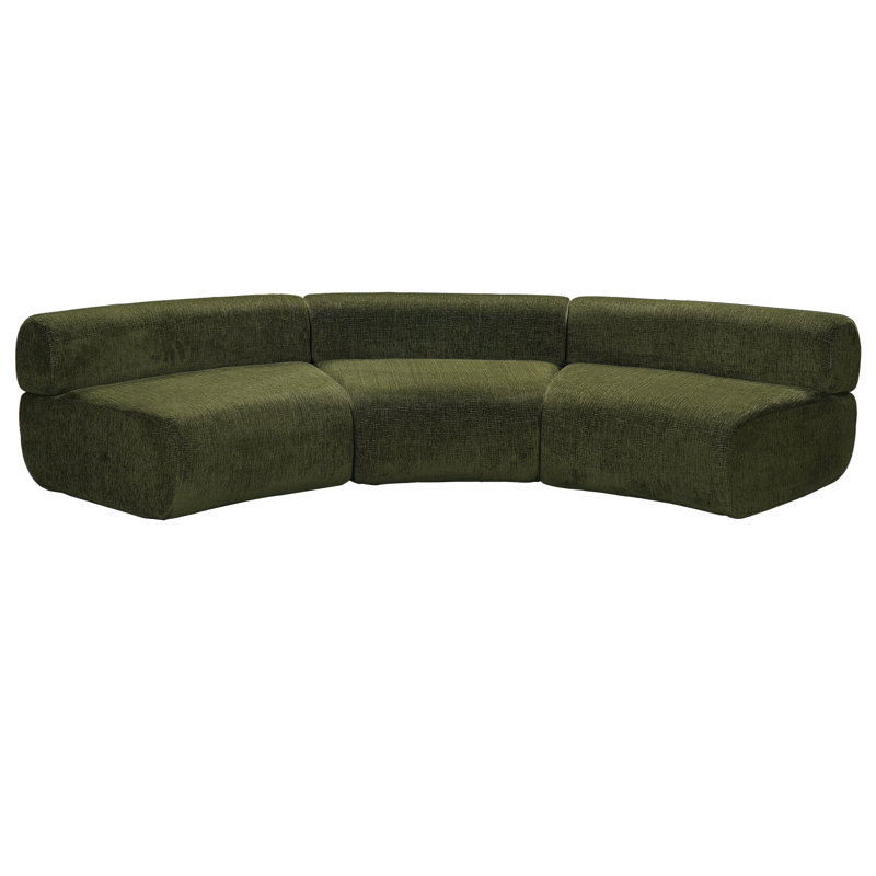 Canapé modulaire courbé et modulaire à 5 places Arcelle, Vert