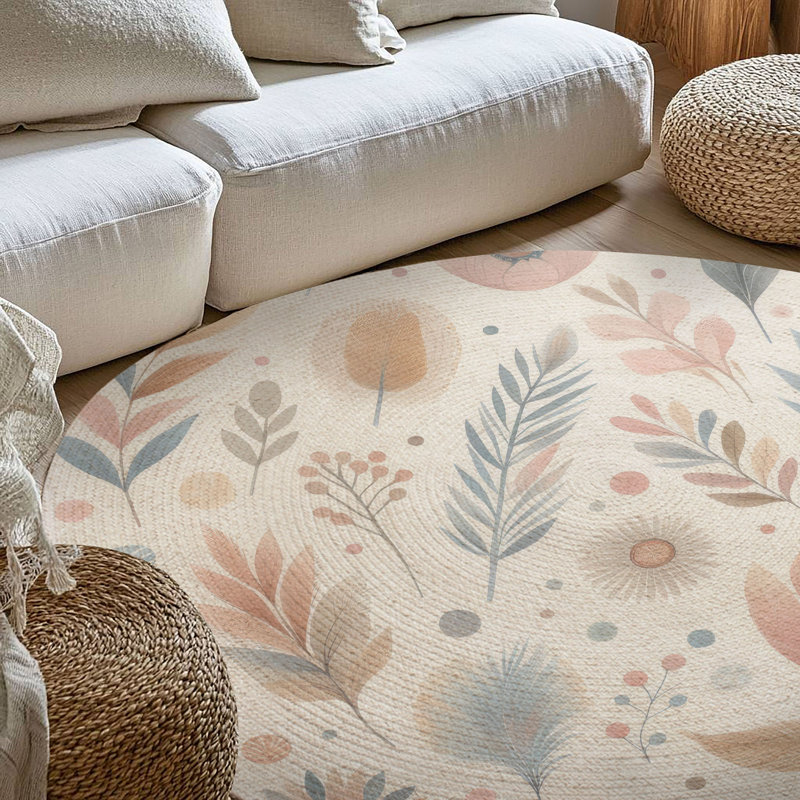 Tapis tressé pastel, Rond 5 pi