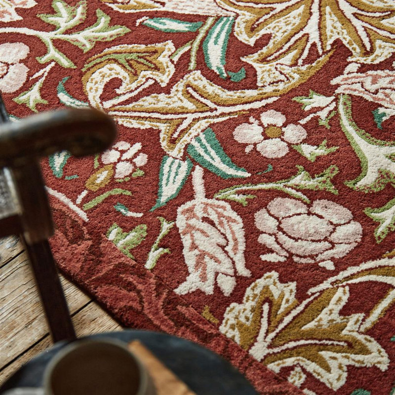Wool Floral Area Rug, Rectangle 5'7" x 7'10"