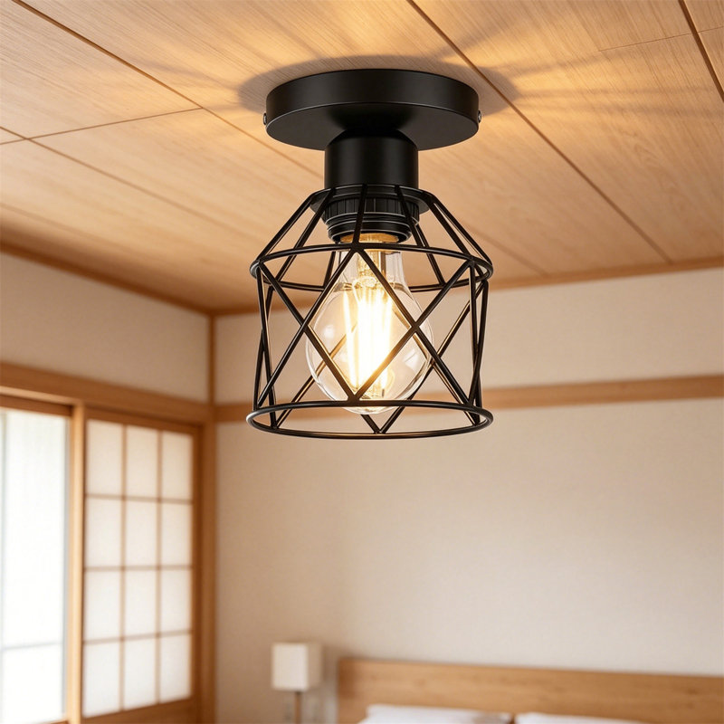 Semi Flush Mount, Matte Black