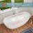 63" Freestanding Solid Surface Bathtub, Double Slipper Deep Soaking Tub with Pop-Up Drain & Overflow, CUPC Certified, Luxurious Design for Modern Bathrooms