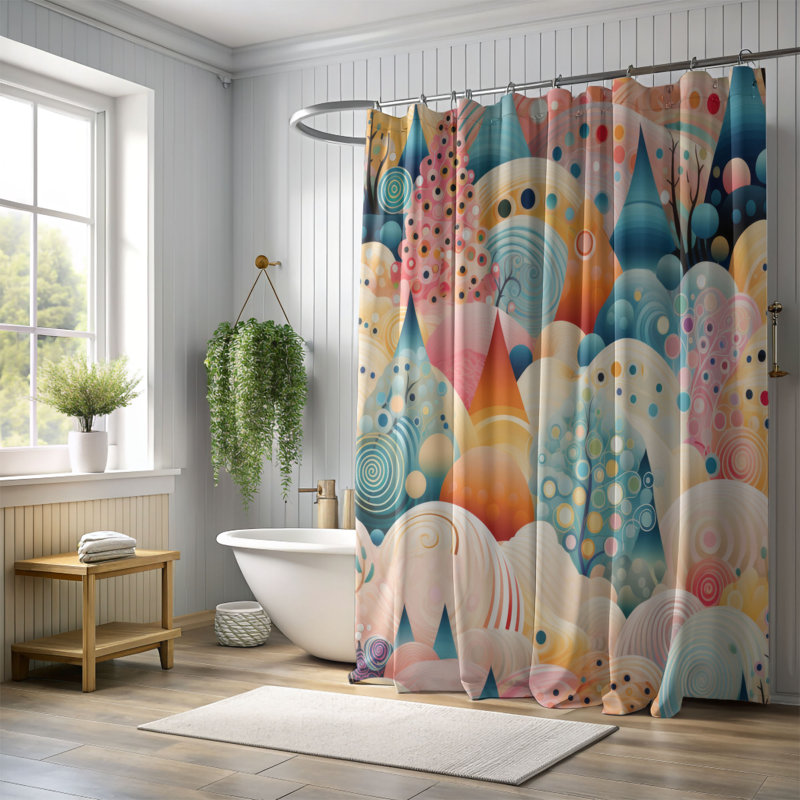 Enchanted Tree - Rideau de douche Premium, H 74 po x l 71 po