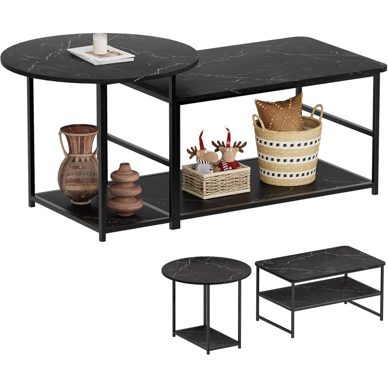 Coffee Table,Farmhouse Centre Table 2 In 1Detachable Table Set