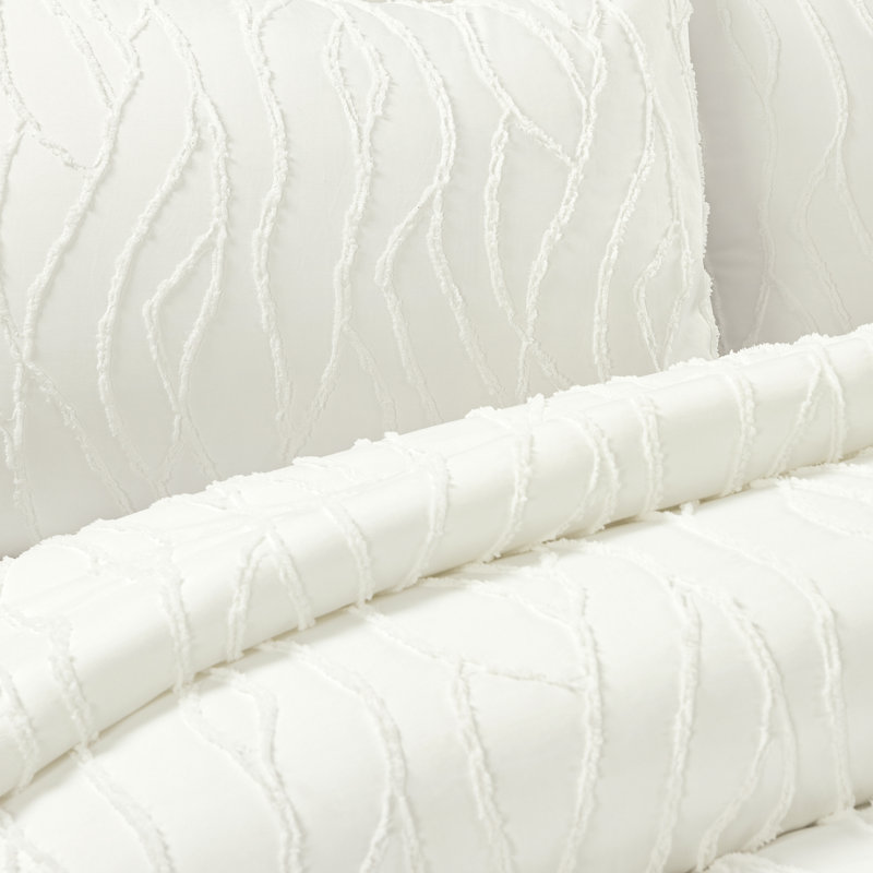 Lush Decor Jacquard Wave Comforter Set, Queen Comforter + 2 Standard Shams