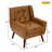Jaqueze Upholstered Brown Faux Leather Tufted Square Arm Accent chair-1245556926