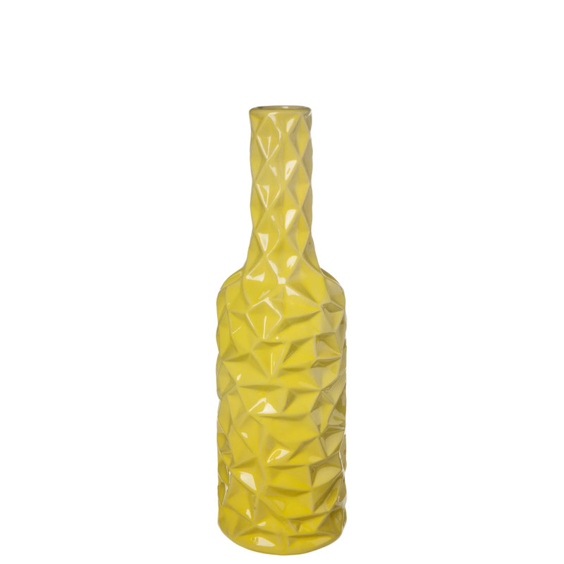 Gore Ceramic Table Vase, 19.5" H x 5.25" W x 5.25" D, Yellow