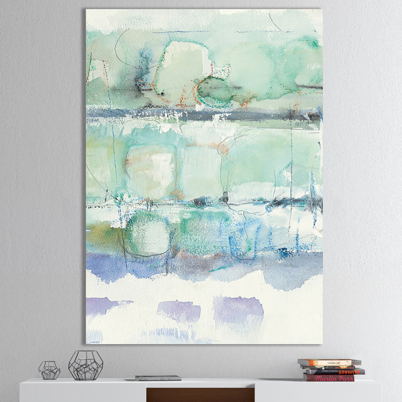 «Blue Abstract Panel I», reproduction d'art sur toile tendue, H 40 po x l 30 po x 1,5 po
