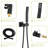 Shower System In Matte Black With Waterfall Tub Spout Feature - 12 Inch Ceiling Mount Square Rainfall Head, Handheld Shower, Valve, Easy Installation & Hygiene Maintenance Routines Mounted Attachment
