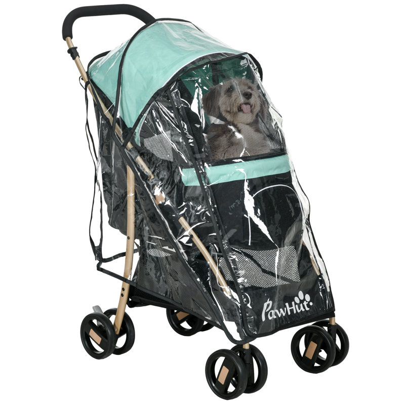 Foldable Pet Stroller, Navy Blue/Black