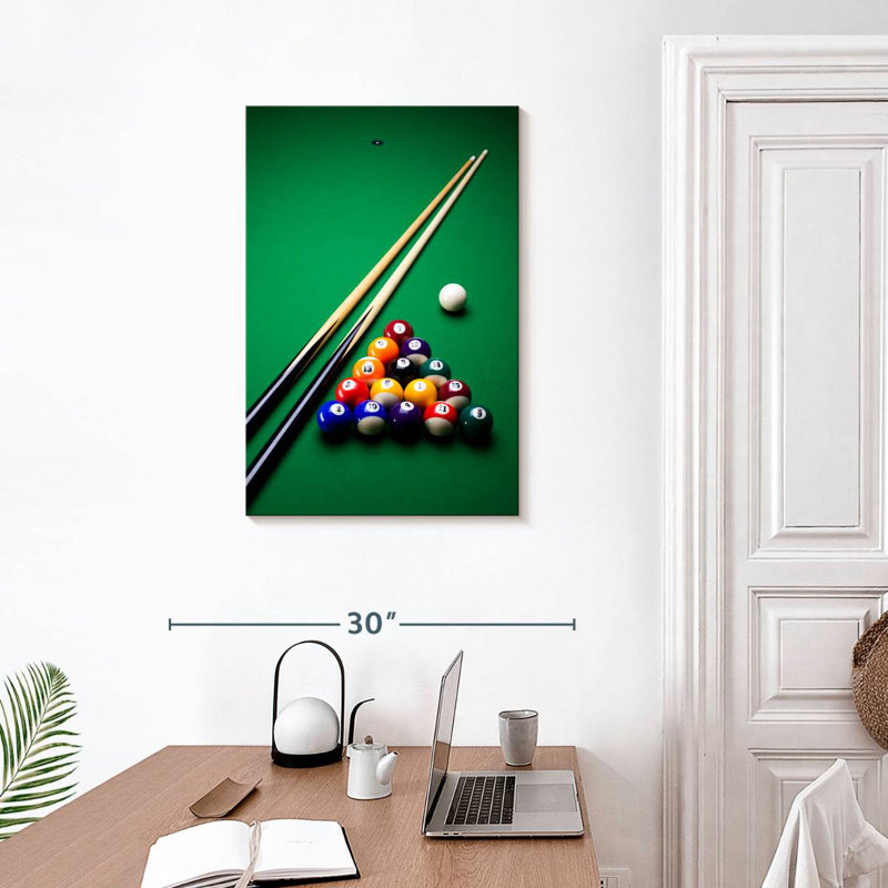 Playing Pool, 30" H x 20" W