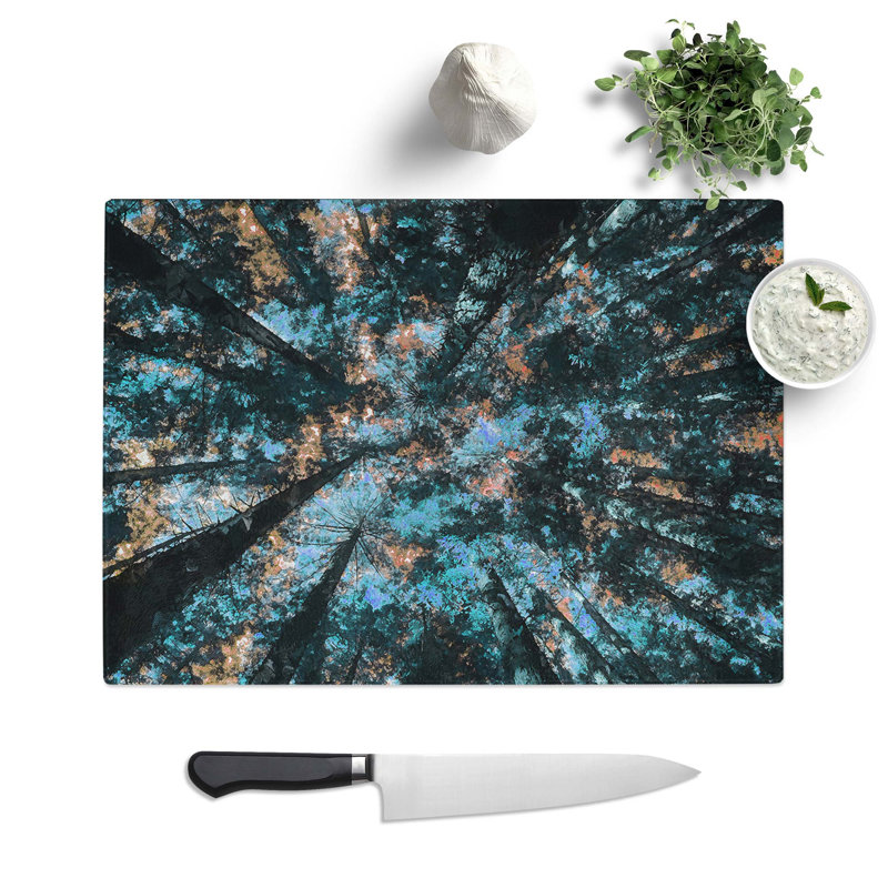Tempered Glass Redwood Forest California Chopping Board, 39 cm W x 28.5 cm L