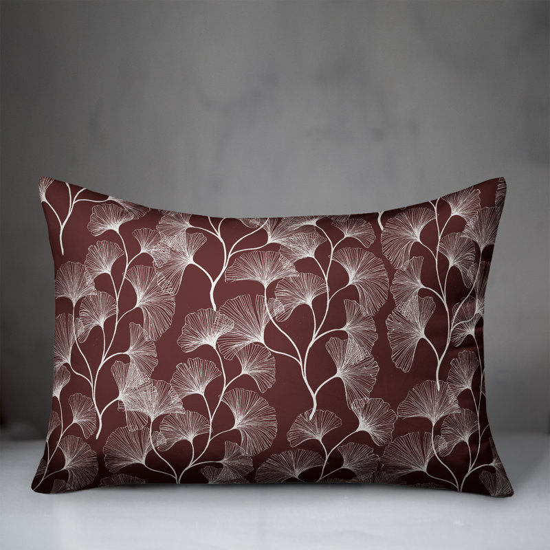  Coussin décoratif floral intérieur / extérieur en polyester, H 18 po x l 25 po, Marron