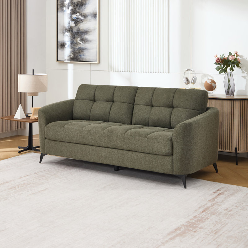Rozalin Linen Sofa, 3, Green