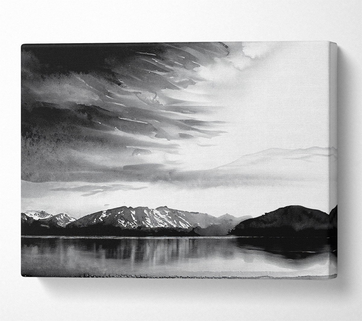 Alpen Home Mountain Scenery Black and White - Wrapped Canvas Art Prints ...