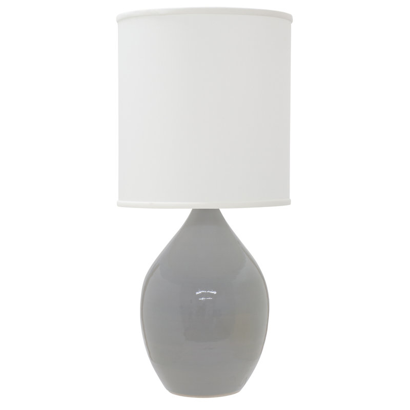 Scatchard Table Lamp, Cream/Blue, 20.5" H x 9" W x 9" D