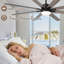 Grand ventilateur de plafond 72 po avec pales en bois massif et ensemble d'éclairage à DEL de 72 po avec moteur à courant continu et télécommande
