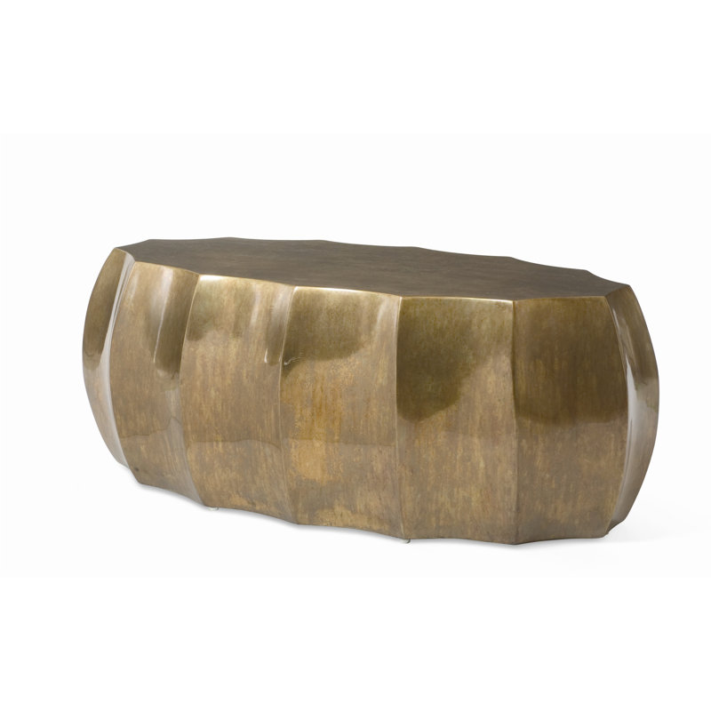 Grand Tour Stone Cocktail Table, Bronze