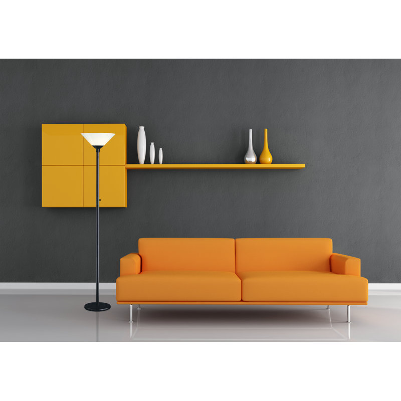 Staggs 73'' Torchiere Floor Lamp, Black