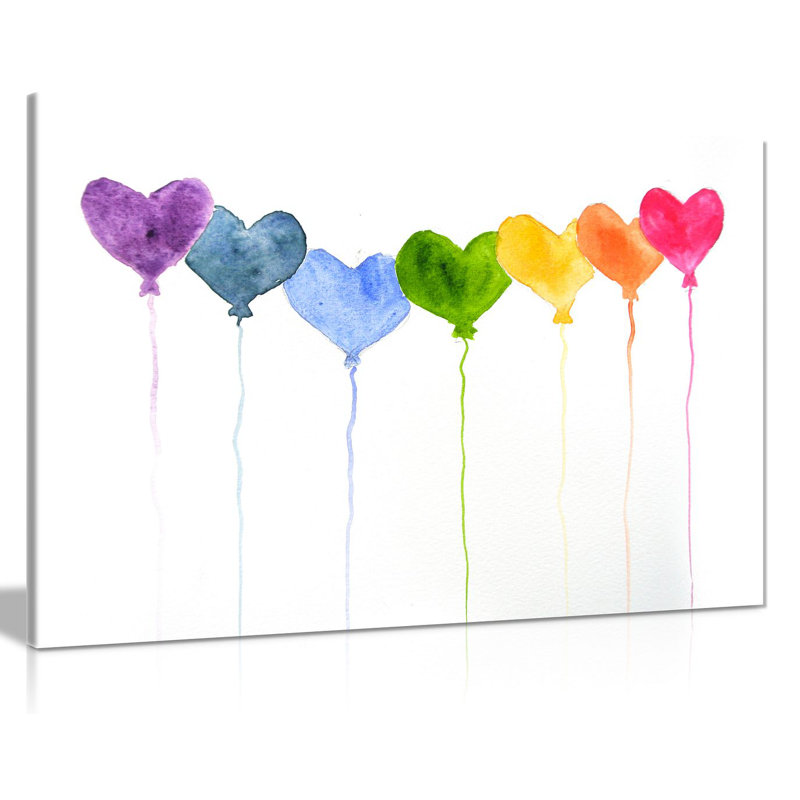 Hearts - Wrapped Canvas Print, 41cm H x 61cm W