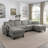109 Inch DARK GREY Chenille Modular Sectional Sofa,  L-Shaped Cloud Couch With Storage Ottoman, DIY Combination For Living Room-1649780894-1649780892
