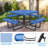 Darreyl 8-Person 46" Square Metal Outdoor Picnic Table-1879187842