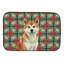 Tapis de séchage Red Akita Christmas PoinsettIas-119904742