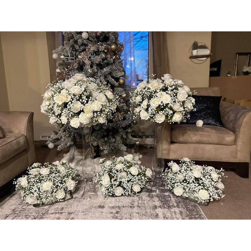 15 fleurs artificielles Babys Breath, Blanc