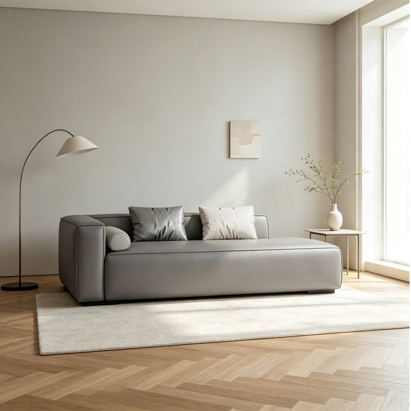 Chaise longue en similicuir de luxe moderne, Grey
