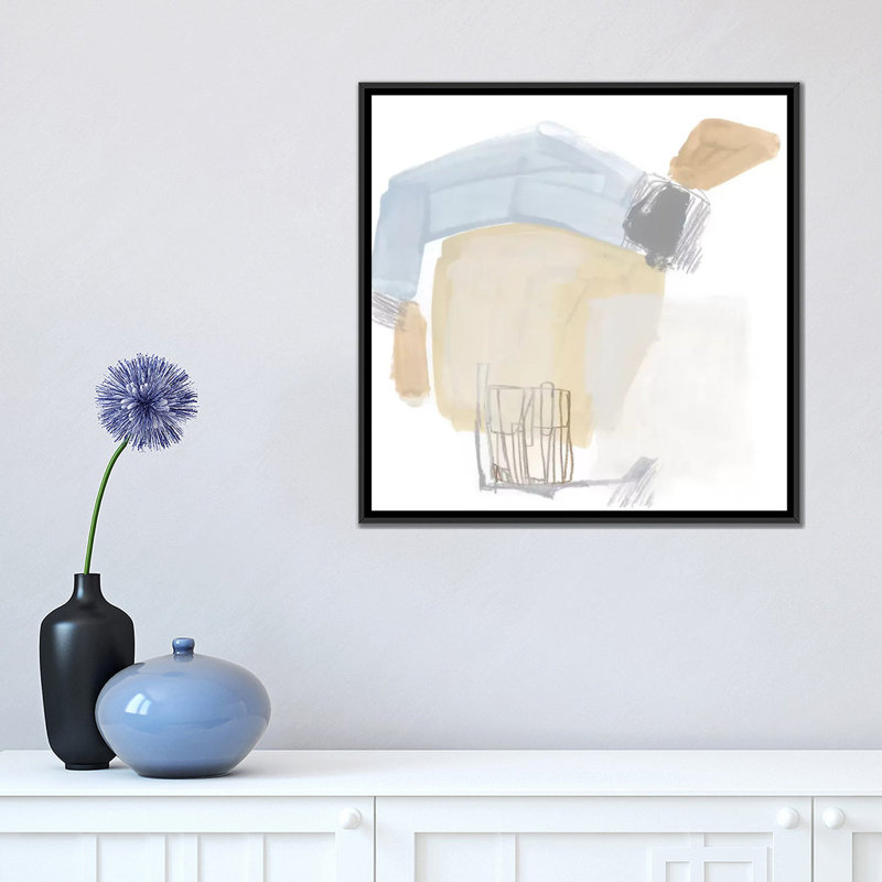 « overture iv », impression sur toile, H 18 po x l 18 po x P 1,5 po, Toile avec cadre noir, Pas de tapis
