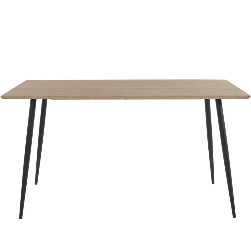 Dejean Metal Base Dining Table, Oak