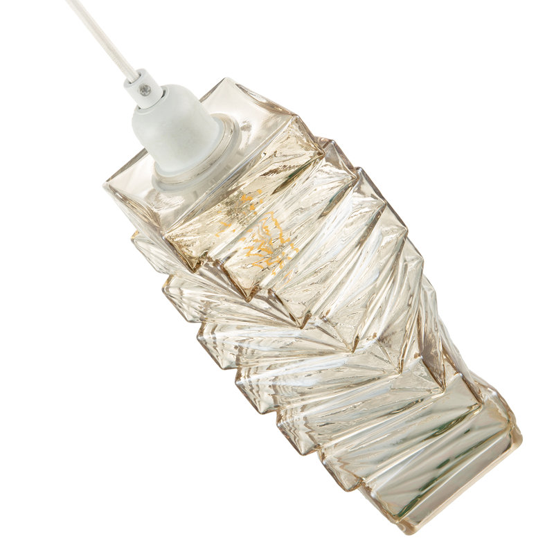 25cm H Glass Rectangle Pendant Shade ( No Direct Attachment Method ) in Gold