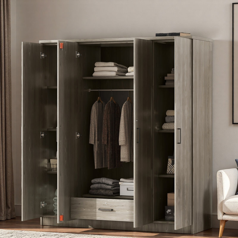 Armoire 4 portes avec 1 tiroir