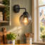 1-Light Black Armed Sconce