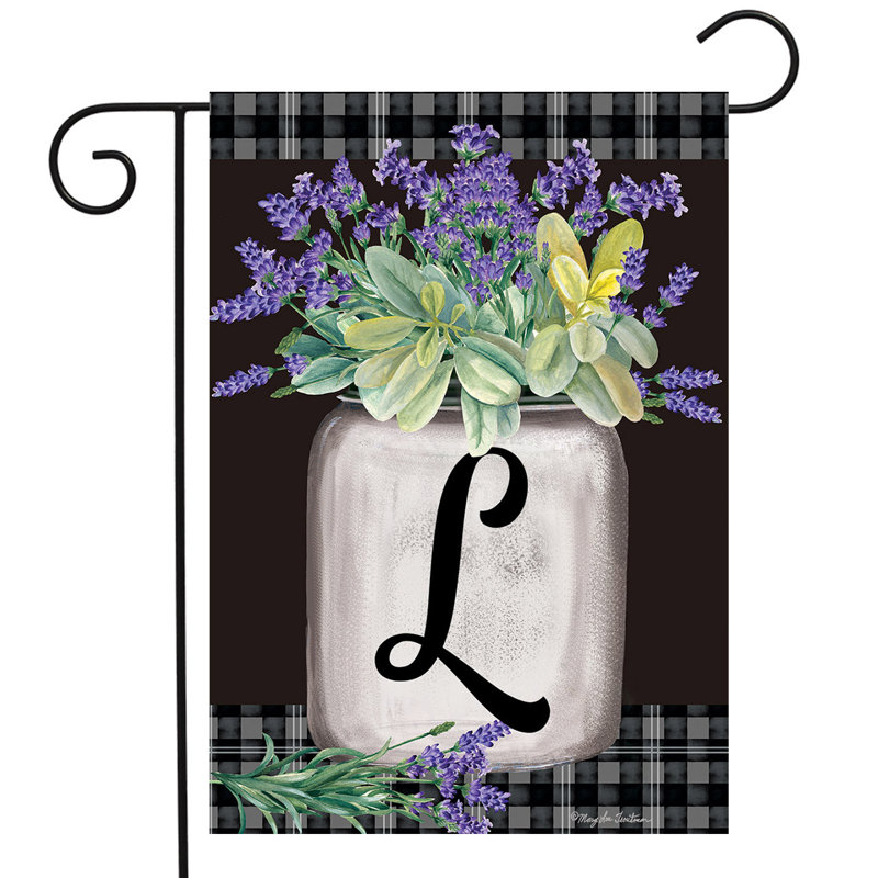 Drapeau de jardin ferme monogramme lettre L