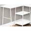 Bureau en L en forme de L pour bureau à domicile efficace, l 48 po, stratifié blanc et métal, avec rangement amélioré