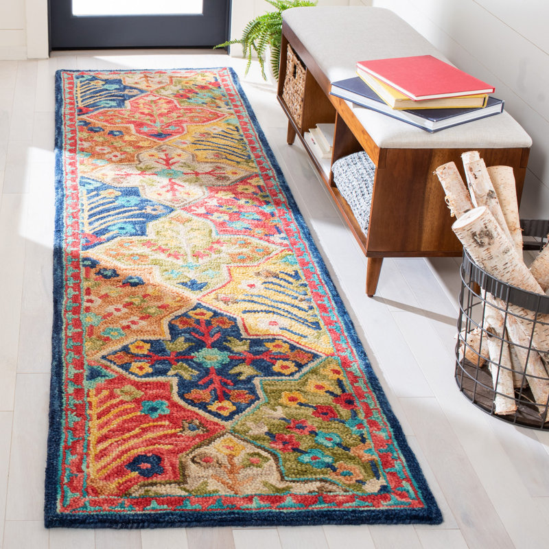 Poulin Hand Tufted Wool Southwestern Rug, Runner 2'3" x 7'