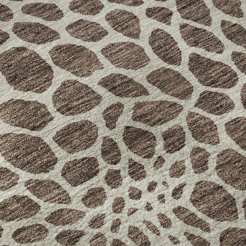 Premium Machine Washable Prisco Brown Rug, Rectangle 3' x 5'