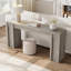  Console extra longue en bois de style campagnard 70,9 po - 2 tiroirs, rangement ouvert à 2 niveaux, entrée robuste ou table de canapé résistante aux marques pour le salon, le couloir ou le vestibule - couleur grise