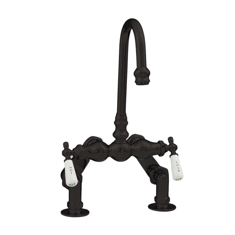 Deck Mount Tub Faucet with Adjustable Centers by Strom Living, Unlacquered Oil Rubbed Bronze