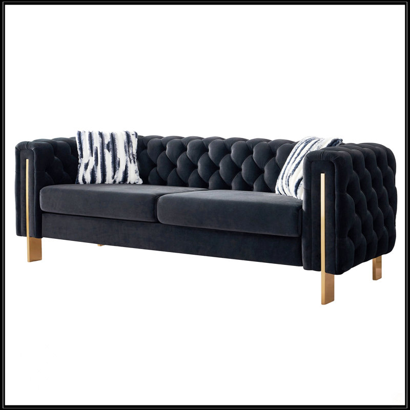 Mercer41 Chesterfield Modern Tufted Velvet Living Room Sofa - Wayfair ...