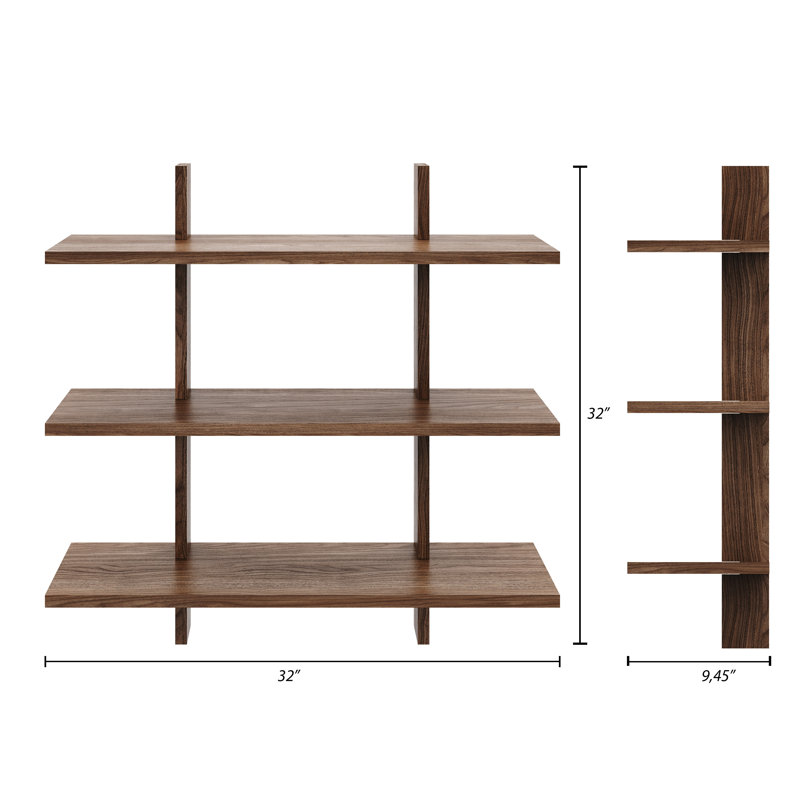 Modular Wall Shelving System, Brown