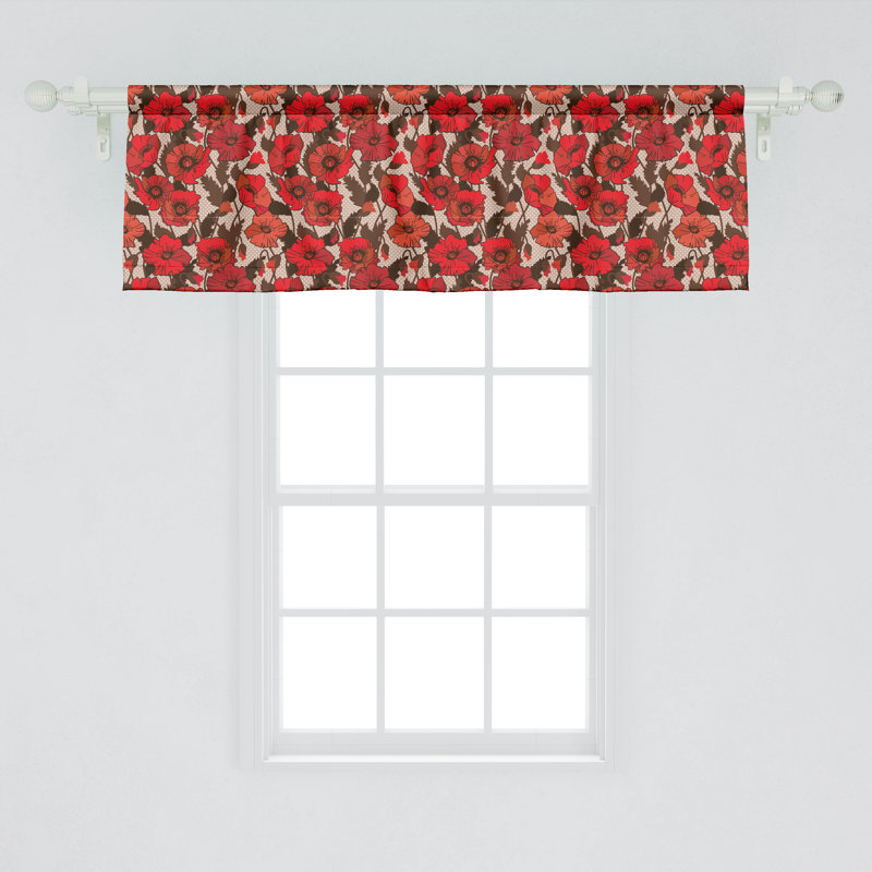 Cantonnière Ambesonne, lot de 2 coquelicots 99973, L 54 po x L 18 po