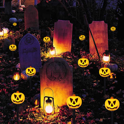 Ensemble de 5 décorations solaires pour chemin de citrouilles d'Halloween