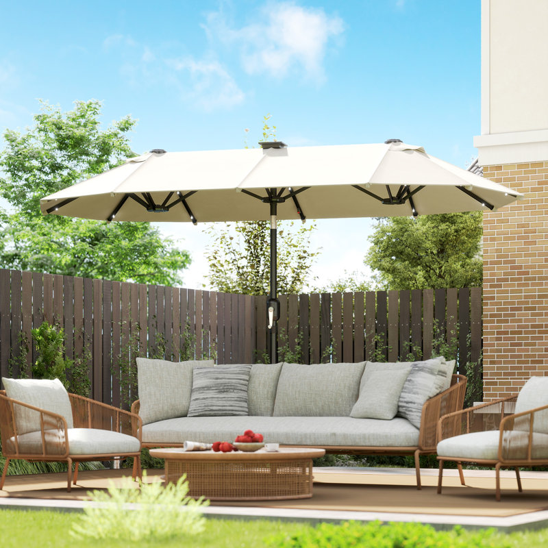 Parasol d'extérieur 10 pi, double face, beige, Beige
